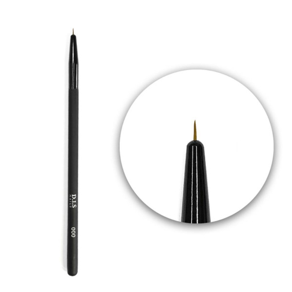 Пензель для малювання DIS Nails 000 (5 мм) Syntetic, чорна ручка