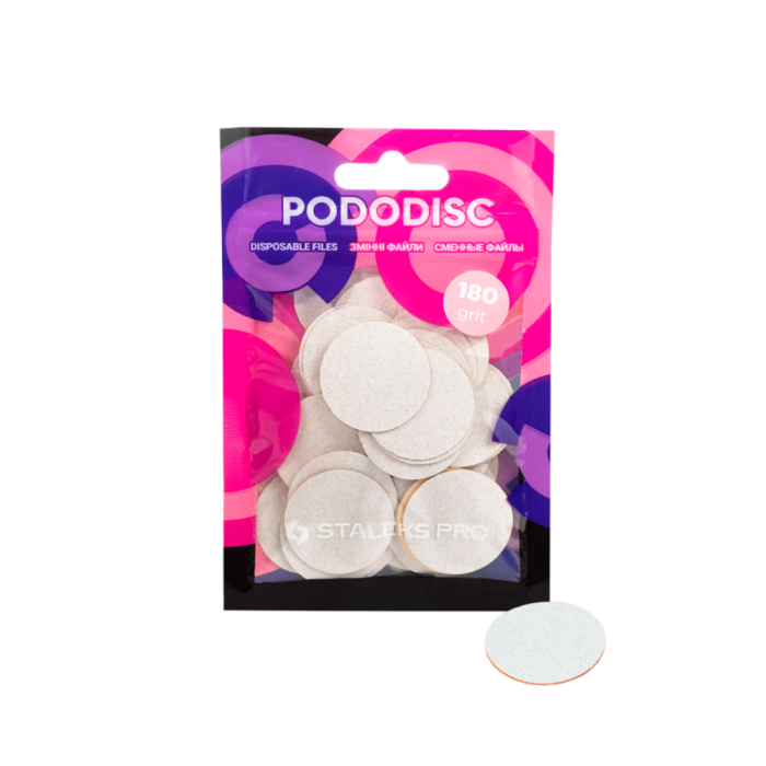 Сменные файлы белые для педикюрного диска Pododisc Staleks Pro L, 180 грит (50 шт)