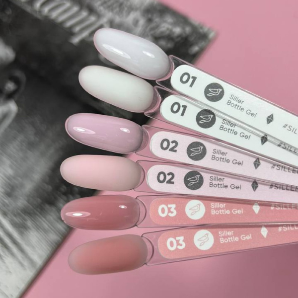 Siller Bottle Gel №01 - гель для нарощування, білий, 15 мл
