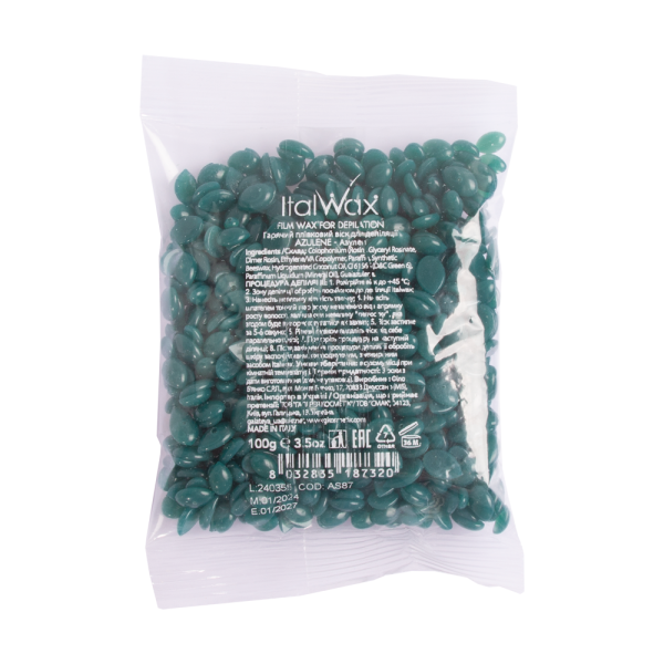 Віск для депіляції гранульований ItalWax, 100 г - ромашка (азулен)