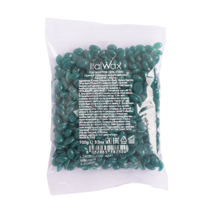 Воск для депиляции гранулированный ItalWax, 100 г - ромашка (азулен)