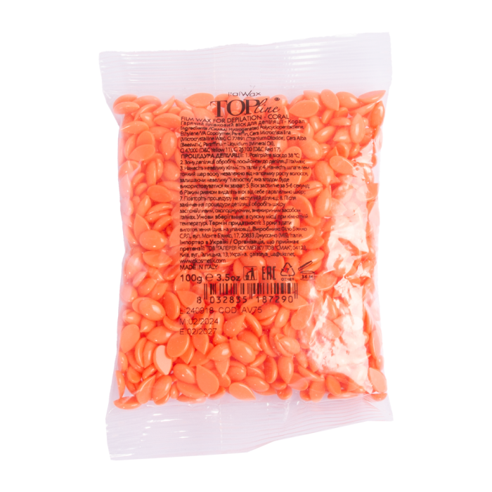 ItalWax Top Line "Coral" - віск для депіляції гранульований "Корал", 100 г
