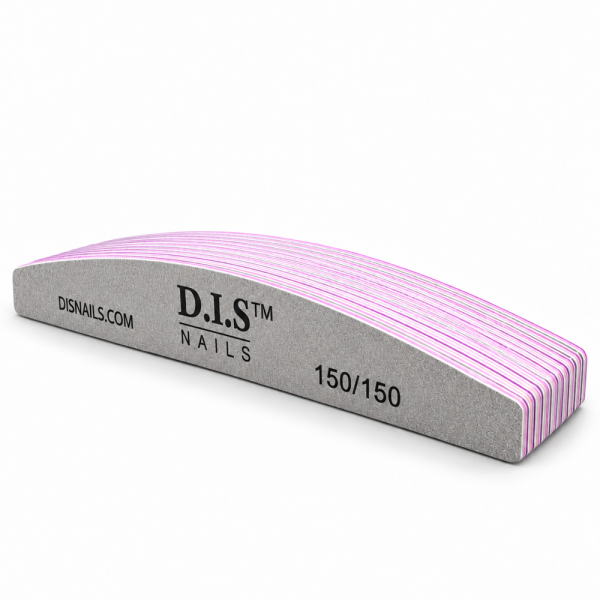 Набір пилок для нігтів DIS Nails 150/150, півколо (10 шт.)