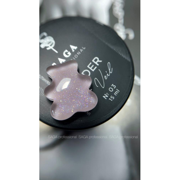 SAGA Professional Builder Gel Veil №03 Shimmer - гель для нарощування, бежевий із шиммером, 15 мл