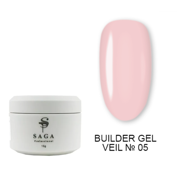 SAGA Professional Builder Gel Veil №05 Nude - гель для нарощування, натуральний, 15 мл
