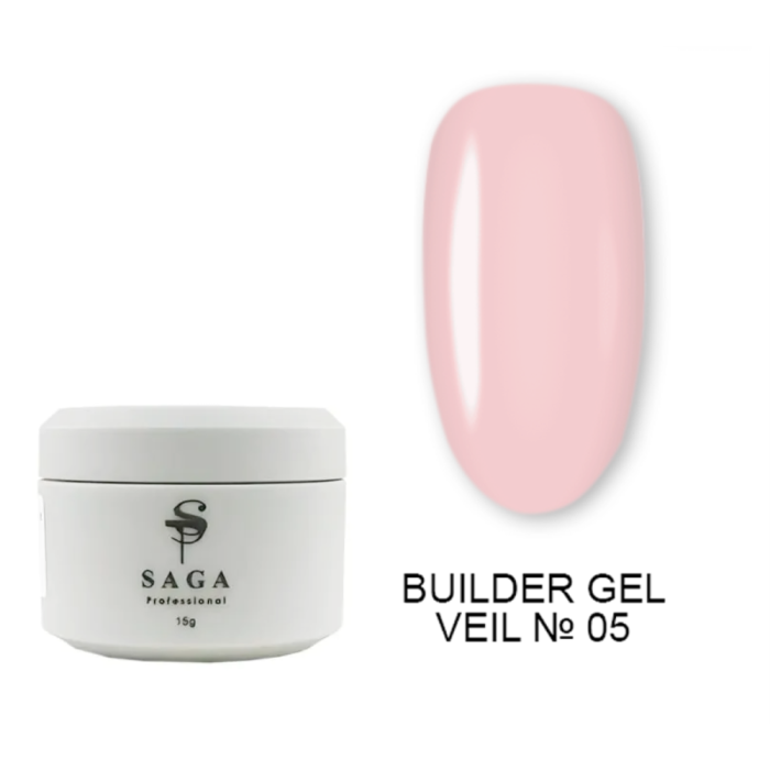 SAGA Professional Builder Gel Veil №05 Nude - гель для нарощування, натуральний, 15 мл