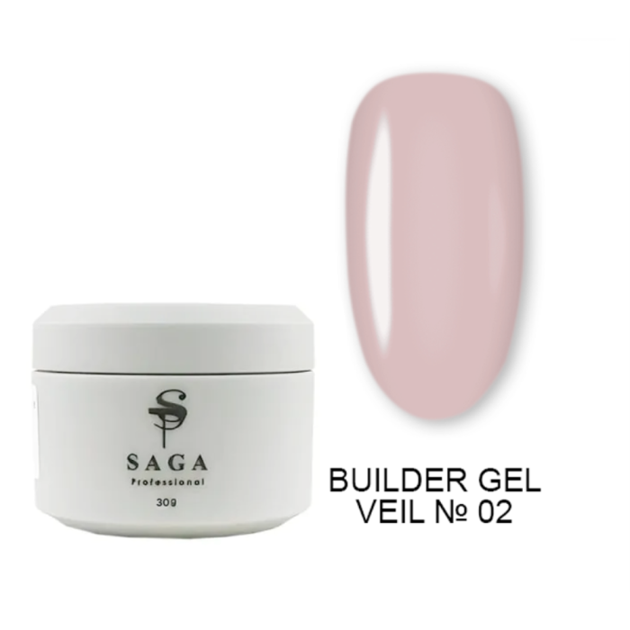 SAGA Professional Builder Gel Veil №02 Orchid - гель для нарощування, теплий бежевий, 30 мл