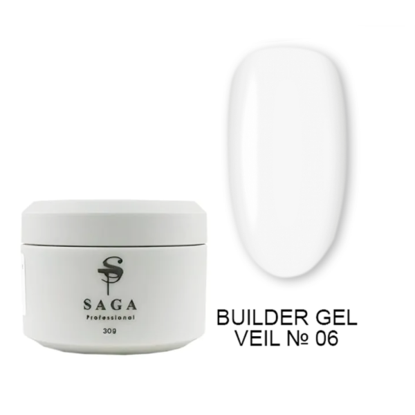 SAGA Professional Builder Gel Veil № 06 Clear - гель для наращиванния, прозрачный, 30 мл