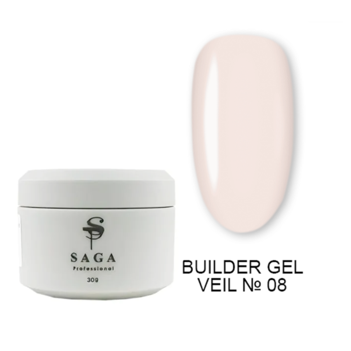 SAGA Professional Builder Gel Veil № 08 - гель для нарощування, бежевий, 30 мл