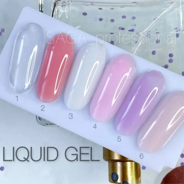 SAGA Professional Liquid Gel № 03 - жидкий гель для наращивания, молочный, 15 мл