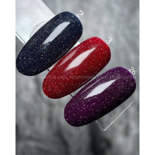 Гель-лак світловідбивний SAGA Professional Fiery Gel №26, фіолетовий, 10 мл