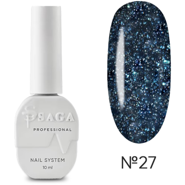 Гель-лак світловідбивний SAGA Professional Fiery Gel №27, темно-синій, 10 мл