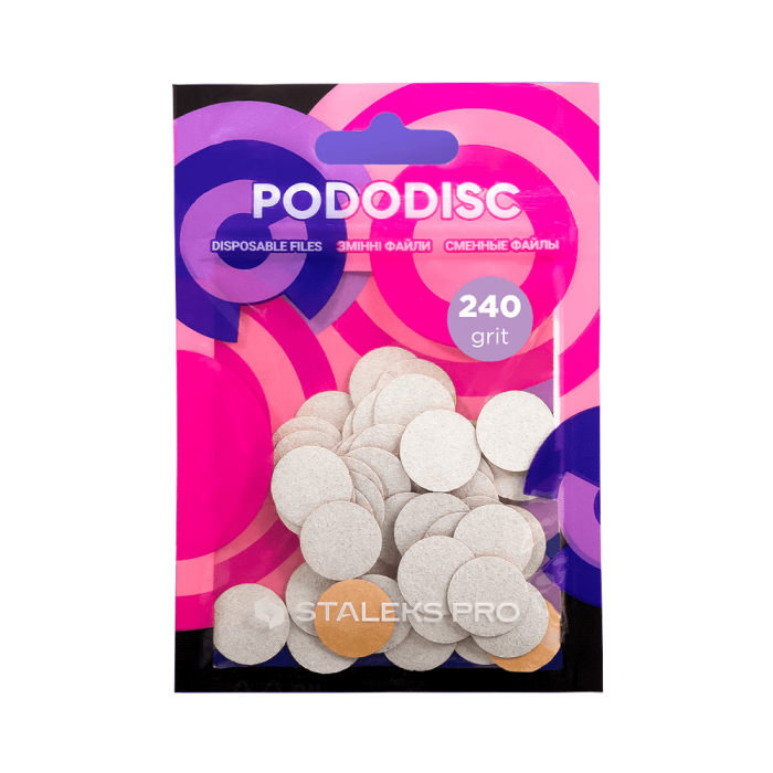 Змінні файли білі для педикюрного диску Pododisc Staleks Pro S, 240 грит (50 шт.)