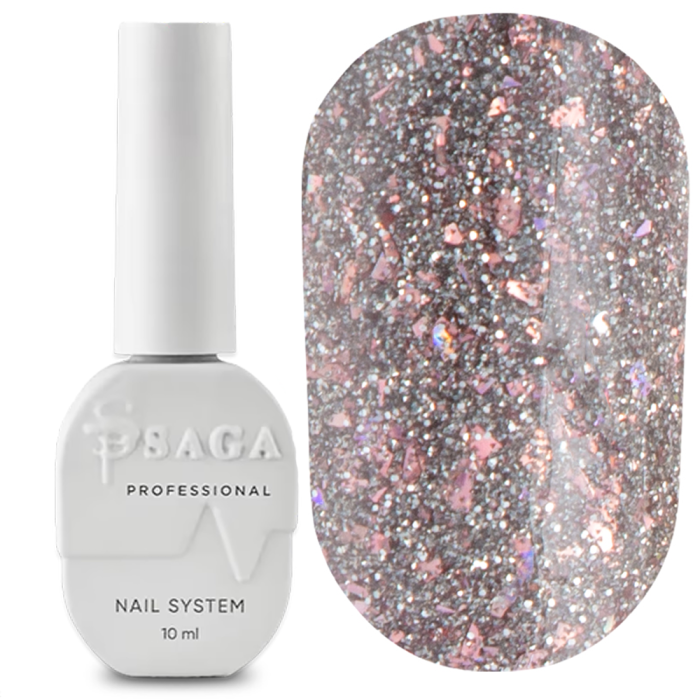 Гель-лак светоотражающий SAGA Professional Fiery Gel №33, кофейно-серый, 10 мл