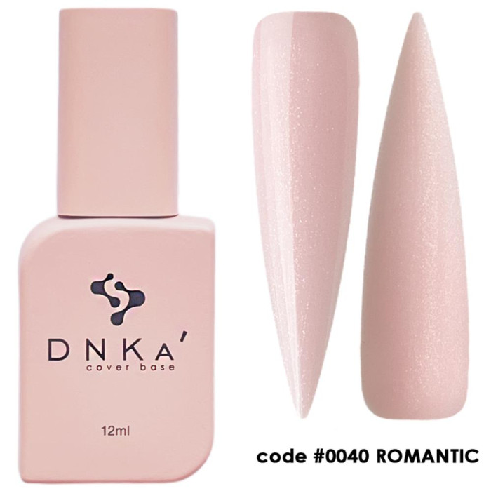 База камуфлирующая DNKa Cover Base №0040 Romantic, кремово розовая с серебряным шиммером, 12 мл