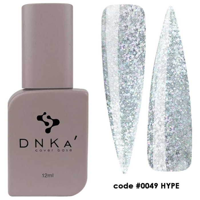 DNKa Cover Base №0049 Hype - светоотражающая база (прозрачный с поталью), 12 мл