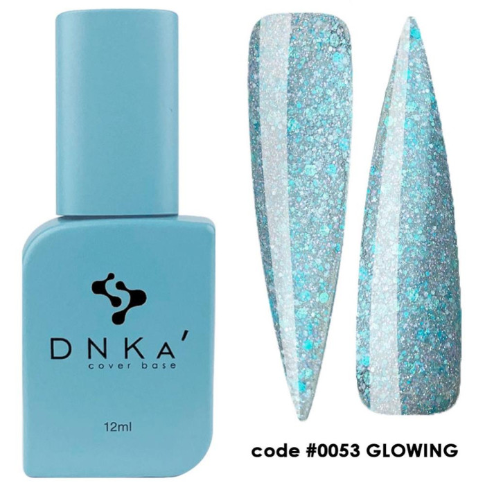 DNKa Cover Base №0053 Glowing - светоотражающая база (голубая поталь), 12 мл