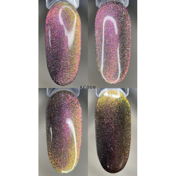 Гель-лак світловідбивний ART Flash Cat Chameleon №FC008, сливово-бордовий, 6 мл