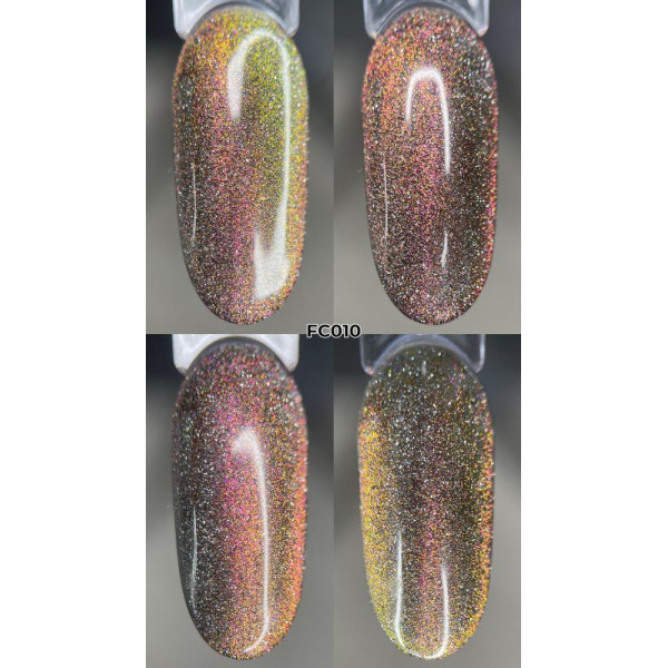 Гель-лак світловідбивний ART Flash Cat Chameleon №FC010, золотисто-червоний, 6 мл