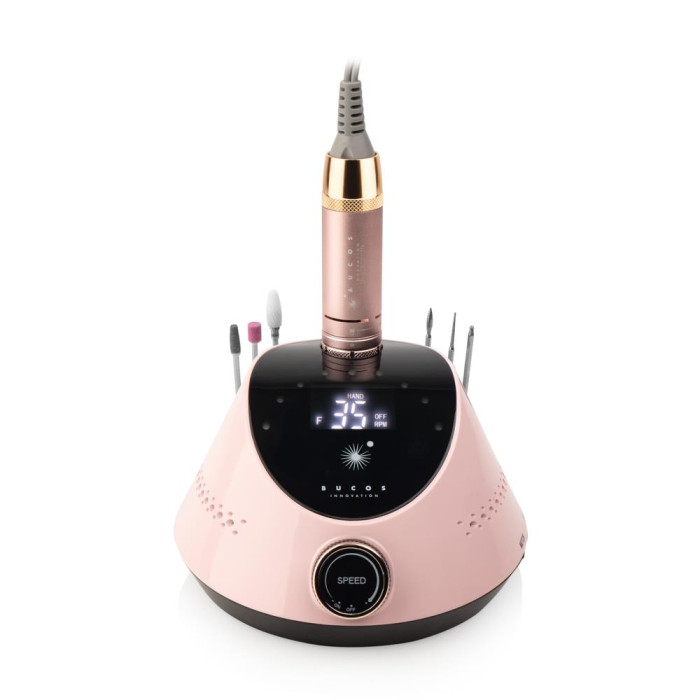 Фрезер для маникюра и педикюра Bucos Nail Drill X2 Pro 35000 оборотов 65 Вт, розовый