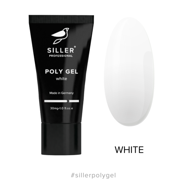 Siller Poly Gel White - полігель для нігтів білий, 30 мл