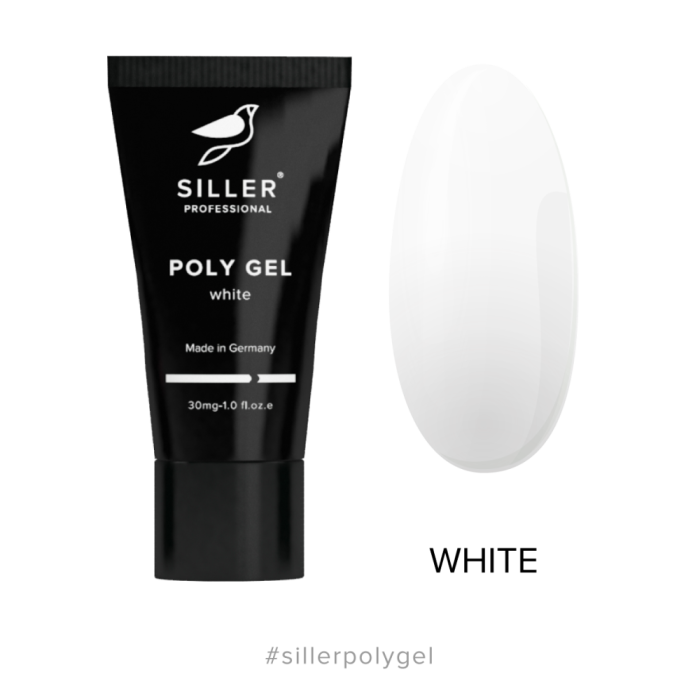 Siller Poly Gel White - полигель для ногтей белый, 30 мл