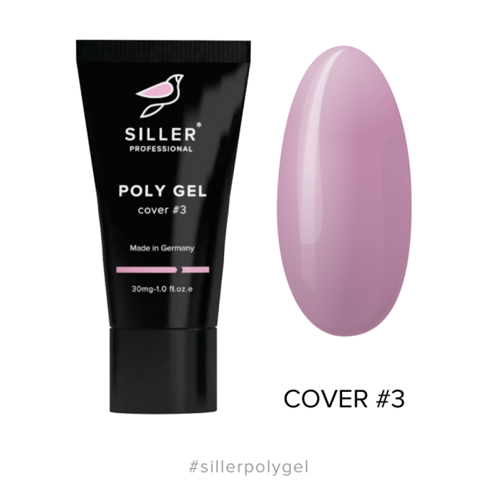 Siller Poly Gel Cover №3 - полігель для нігтів (рожевий), 30 мл