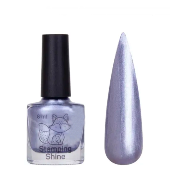 Лак-краска для стемпинга Saga Professional Stamping Shine №02 хром, без липкого слоя, 8 мл