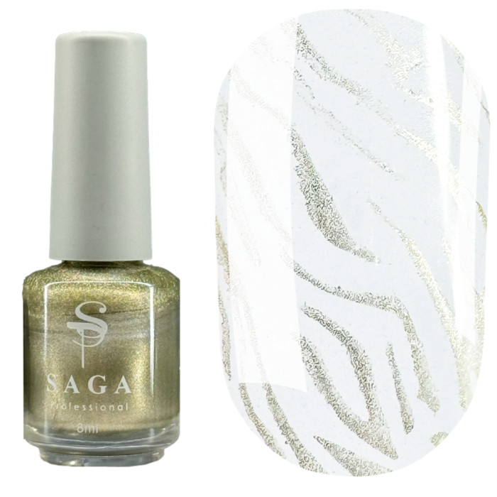 Лак-фарба для стемпінгу Saga Professional Stamping Shine №03 хром, без липкого шару, 8 мл