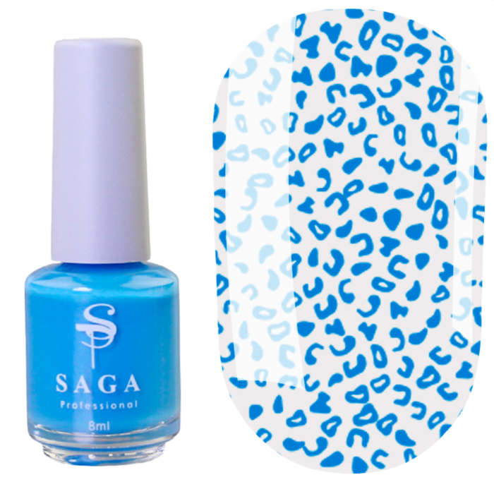 Лак-фарба для стемпінгу Saga Professional Stamping Paint Neon №6, без липкого шару, блакитний, 8