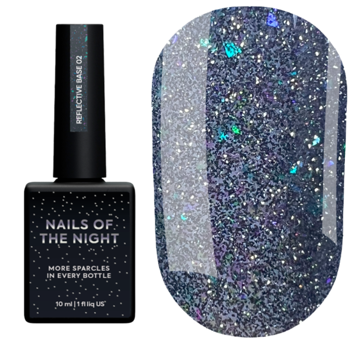 База світловідбивна NAILSOFTHEDAY Base Reflective № 02, синя, 10 мл