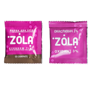 ZOLA Eyebrow Tint With Collagen - краска для бровей с коллагеном в саше, (05 Graphite), 5 мл
