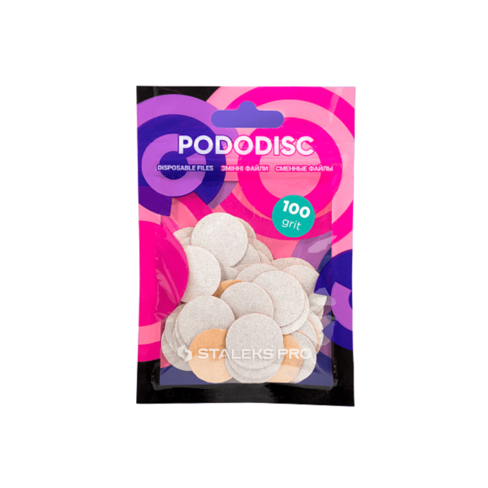 Змінні файли білі для педикюрного диска Pododisc Staleks Pro M, 100 грит (50 шт.)