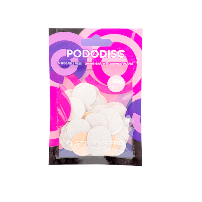 Сменные файлы белые для педикюрного диска Pododisc Staleks Pro M, 180 грит (50 шт)