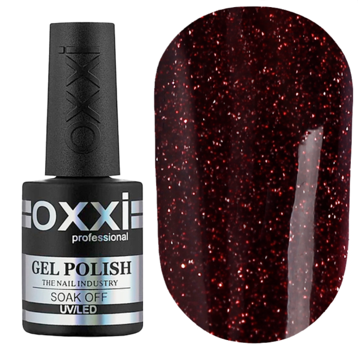Гель-лак світловідбивний Oxxi Professional Disco BOOM №021, червоний, 10 мл