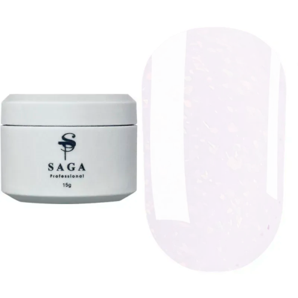 SAGA Professional Builder Gel Magic № 01 - гель для нарощування з поталлю, молочний, 15 мл