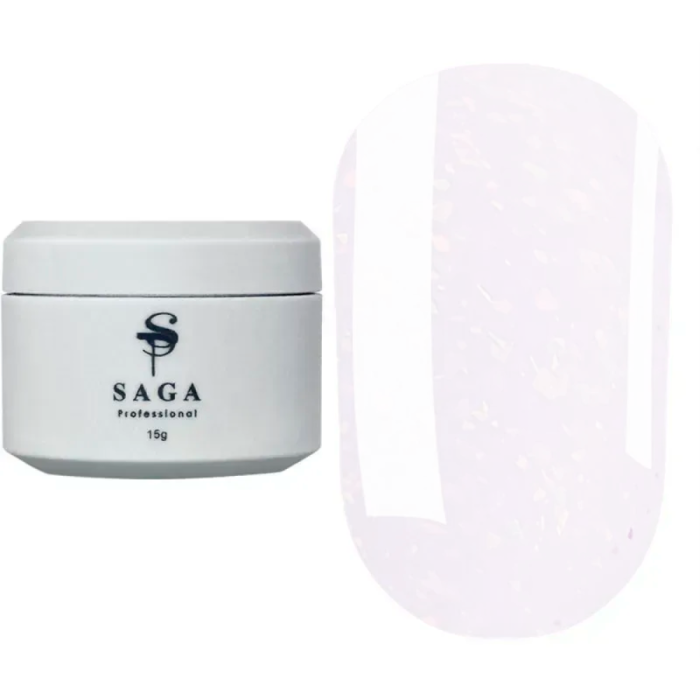 SAGA Professional Builder Gel Magic № 01 - гель для нарощування з поталлю, молочний, 15 мл