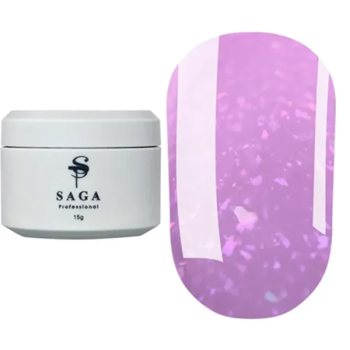 SAGA Professional Builder Gel Magic № 02 - гель для нарощування із поталлю, 15 мл