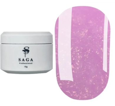 SAGA Professional Builder Gel Magic № 03 - гель для наращиванния с поталью, розовый, 15 мл