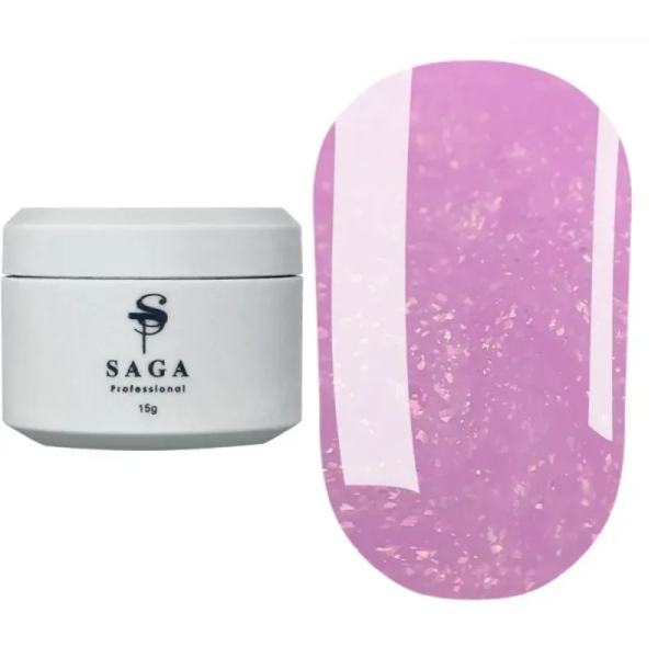 SAGA Professional Builder Gel Magic № 03 - гель для наращиванния с поталью, розовый, 15 мл