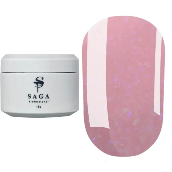 SAGA Professional Builder Gel Magic № 04 - гель для наращиванния с поталью, персиковый беж, 15 мл