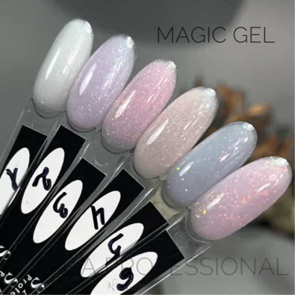 SAGA Professional Builder Gel Magic № 04 - гель для наращиванния с поталью, персиковый беж, 15 мл