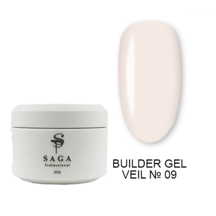 SAGA Professional Builder Gel Veil № 09 - гель для наращиванния, 30 мл