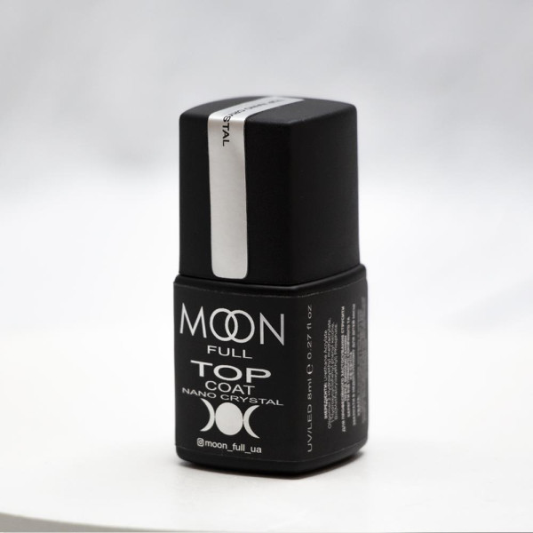 MOON Full Top Coat Nano Crystal - топ без липкого шару, без УФ фільтру, стійкий до подряпин, 8 мл
