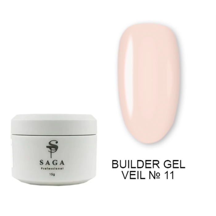 SAGA Professional Builder Gel Veil № 11 - гель для наращиванния, 15 мл