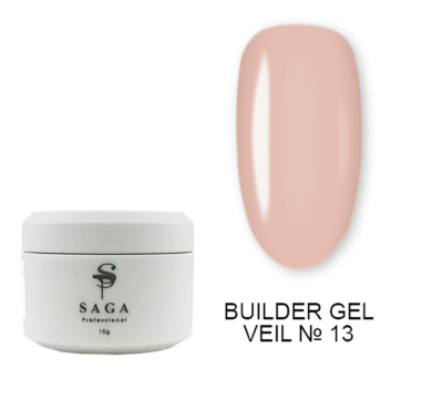 SAGA Professional Builder Gel Veil № 13 - гель для нарощування, 15 мл