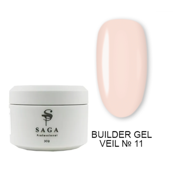 SAGA Professional Builder Gel Veil № 11 - гель для нарощування, 30 мл
