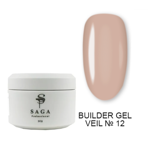 SAGA Professional Builder Gel Veil № 12 - гель для наращиванния, 30 мл