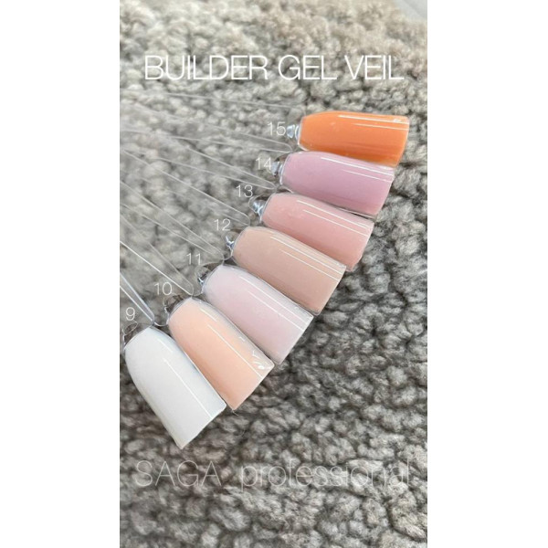 SAGA Professional Builder Gel Veil № 12 - гель для наращиванния, 30 мл