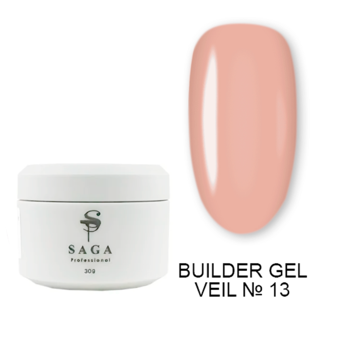 SAGA Professional Builder Gel Veil № 13 - гель для нарощування, 30 мл